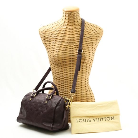 Louis Vuitton Speedy Bandouliere 25 Empreinte Leather Shoulder Bag Black - Picture 1 of 8